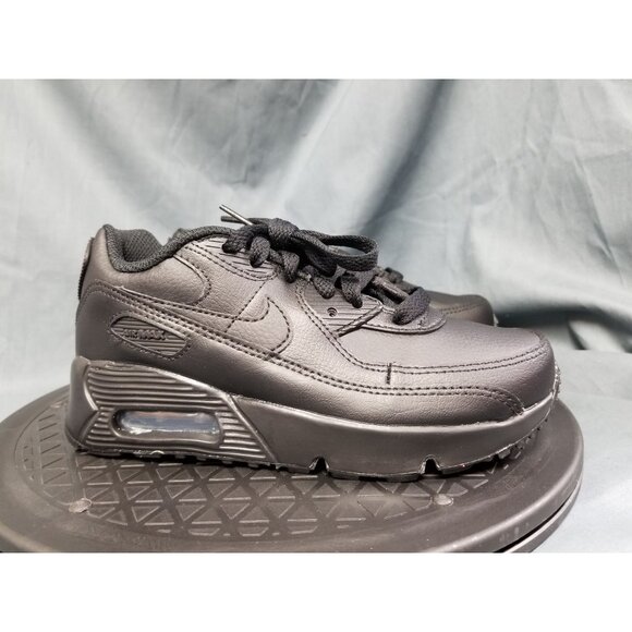 Nike Air Max 90 LTR (PS) Sneakers Leather Triple Black Size 13.5c NEW NO BOX! - Picture 9 of 11